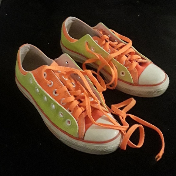 converse green and orange